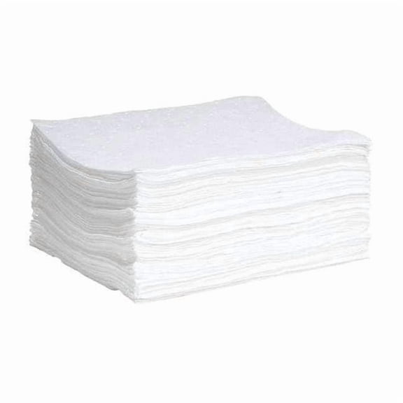 Spilltech Sorbent Pad, 17 gal, 15 in x 19 in, Oil, White, 100 PK WPD100M