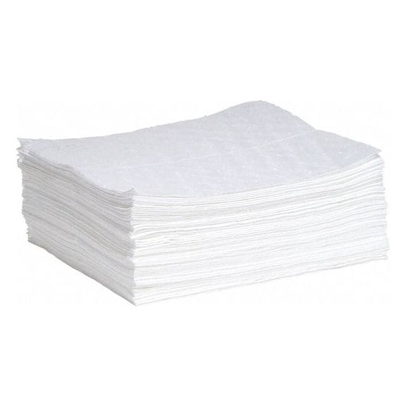 Spilltech Sorbent Pad, 14 gal, 15 in x 19 in, Oil, White, 50 PK WPB50H