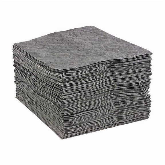 Spilltech Sorbent Pad, 28 gal, 15 in x 19 in, Universal, Gray, 100 PK GPL100H