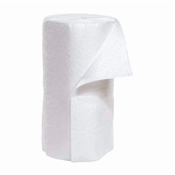 Sorbent Roll, 46 gal, 30 in x 150 ft, Oil, White, Polypropylene WRB150M
