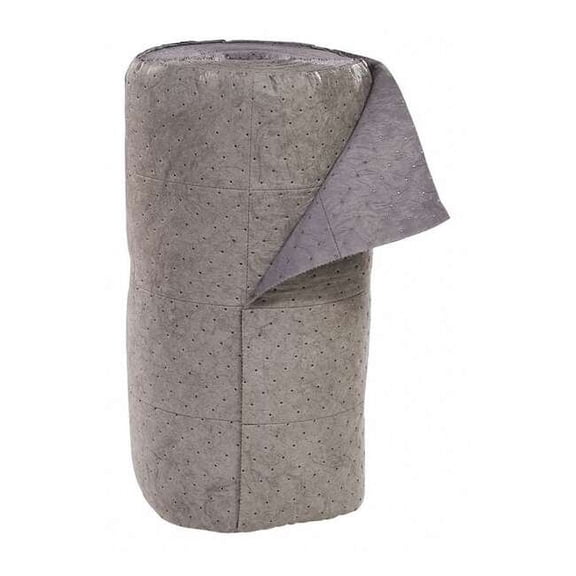Sorbent Roll, 46 gal, 30 in x 150 ft, Universal, Gray, Polypropylene
