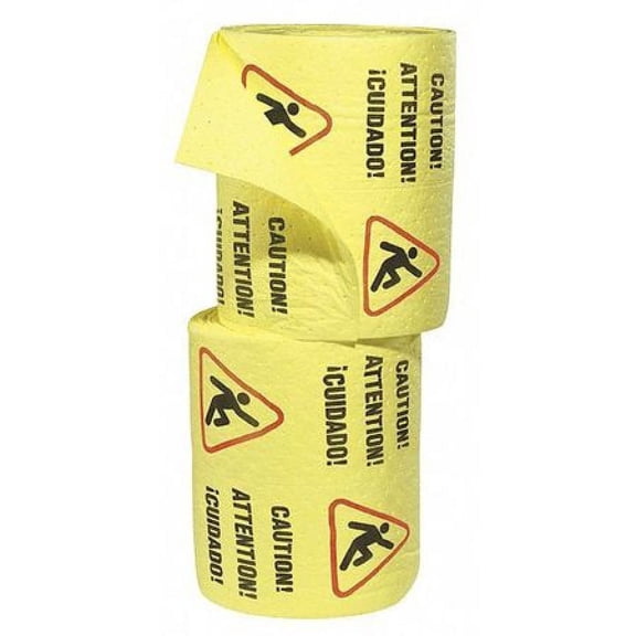 Sorbent Roll, 23 gal, 15 in x 150 ft, Universal, Yellow, Polypropylene YRSZ150M-1