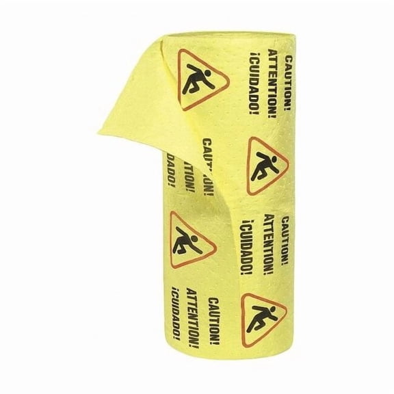 Sorbent Roll, 55 gal, 30 in x 150 ft, Universal, Yellow, Polypropylene YRZ150H