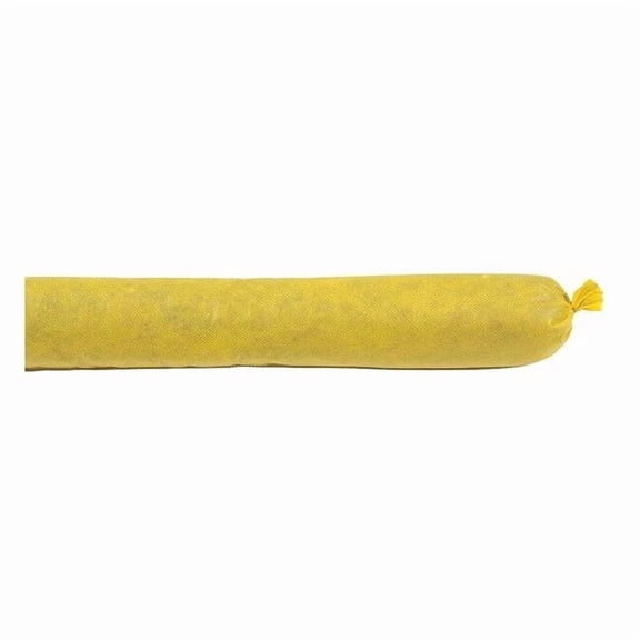 Sorbent Sock, 25 gal, 3 in x 8 ft, Biohazard Liquids, Yellow, 15 PK YSO815