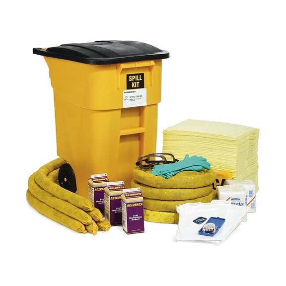 Spill Kit, 45 gal Volume Absorbed per Kit, 50 gal Capacity, Drum, Yellow