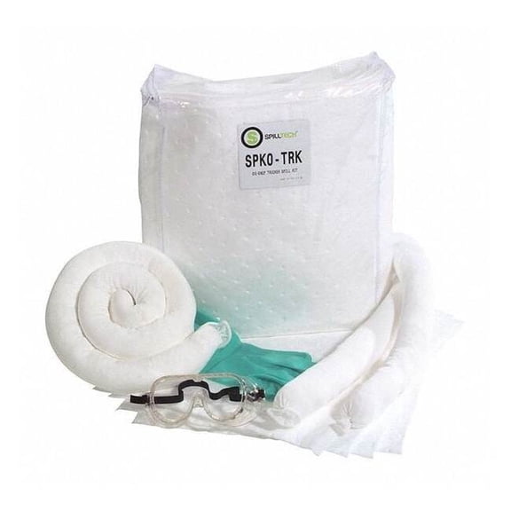 Spilltech Spill Kit, 8 gal Volume Absorbed per Kit, Bag, White, 29 SPKO-TRK