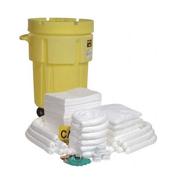 Spilltech Spill Kit,Wheeled Drum,Oil-Based Liquids SPKO-95-WD