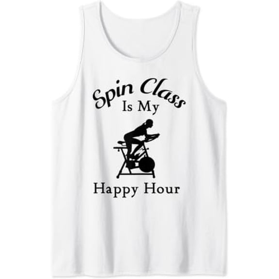 Spin Class Is My Happy Hour Cool Spin Class Cycling Tank Top Size S-3XL