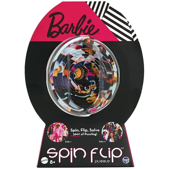 Spin Flip Puzzle: Barbie Fashionista - 12 Rings - 2-In-1: Double-Sided Puzzle, Spin-Flip-Solve, 360 Degress Of Puzzling, Licensed, Adults & Kids 8+