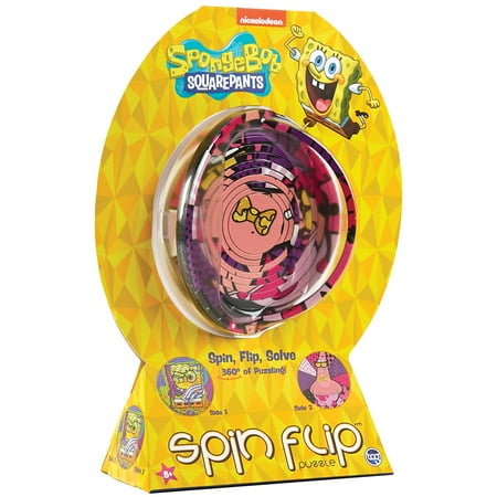 Spin Flip Puzzle: Spongebob & Patrick - 12 Rings - 2-In-1: Double-Sided Puzzle, Spin-Flip-Solve, 360 Degress Of Puzzling, Licensed, Adults & Kids 8+