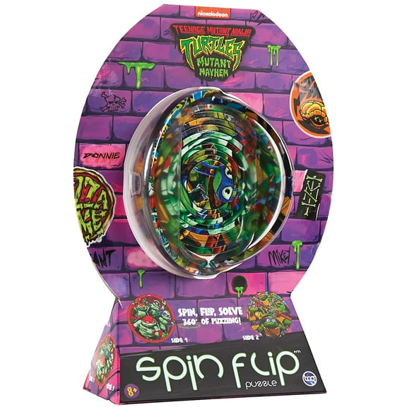 Spin Flip Puzzle: TMNT Turtle Power - 12 Rings - 2-In-1: Double-Sided Puzzle, Spin-Flip-Solve, 360 Degress Of Puzzling, Licensed, Adults & Kids Age 8+