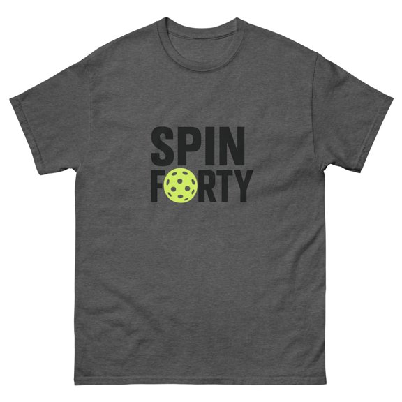 Spin Forty Unisex Classic Tee (Dark Heather, 2XL)