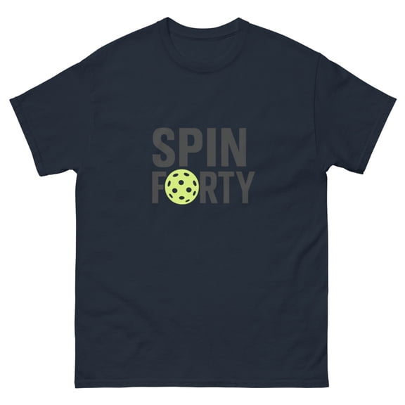 Spin Forty Unisex Classic Tee (Navy, S)