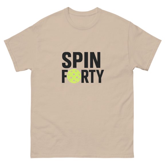 Spin Forty Unisex Classic Tee (Sand, L)