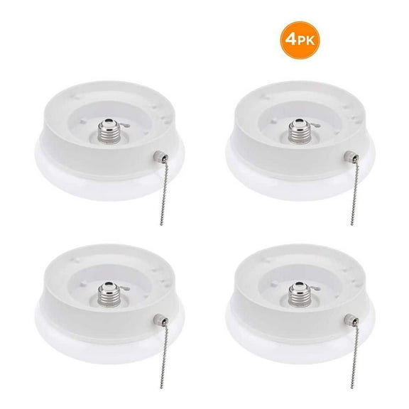 Spin Light 7 in. Closet Light with Pull Chain LED Flush Mount Ceiling Light 830 Lumens Bright White 4000K (4-Pack)