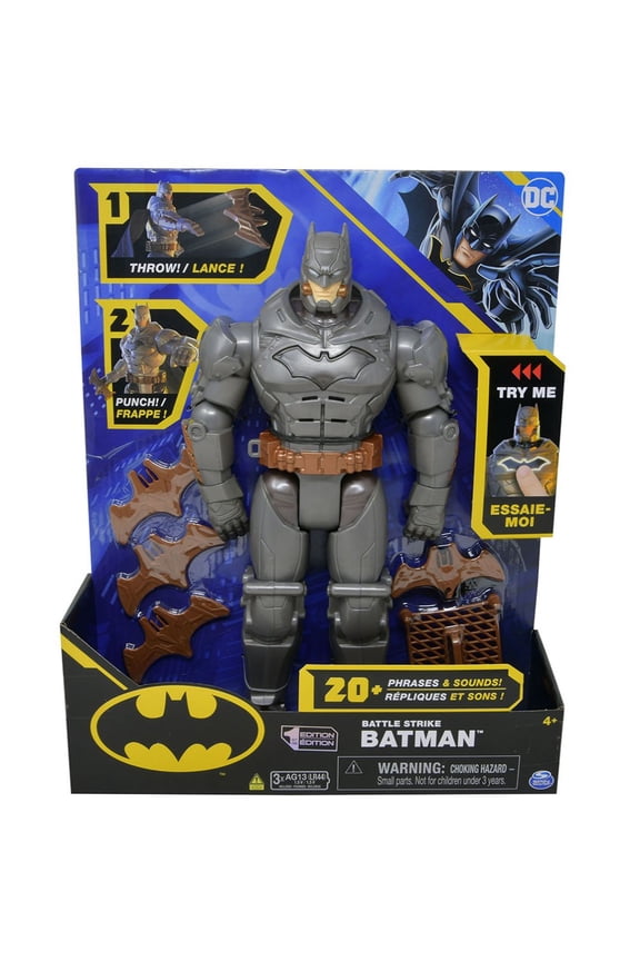 Spin Master DC Comics, Battle Strike Batman 12-inch Action Figure, 20+ Phrases and Sound