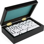 Spin Master Games, Cardinal Legacy Deluxe Double-6 Dominoes, Classic Board Game Set of 28 Dominoes in Lined Wooden Case, for Kids & Family, 1-4 Players, for Ages 8 & Up