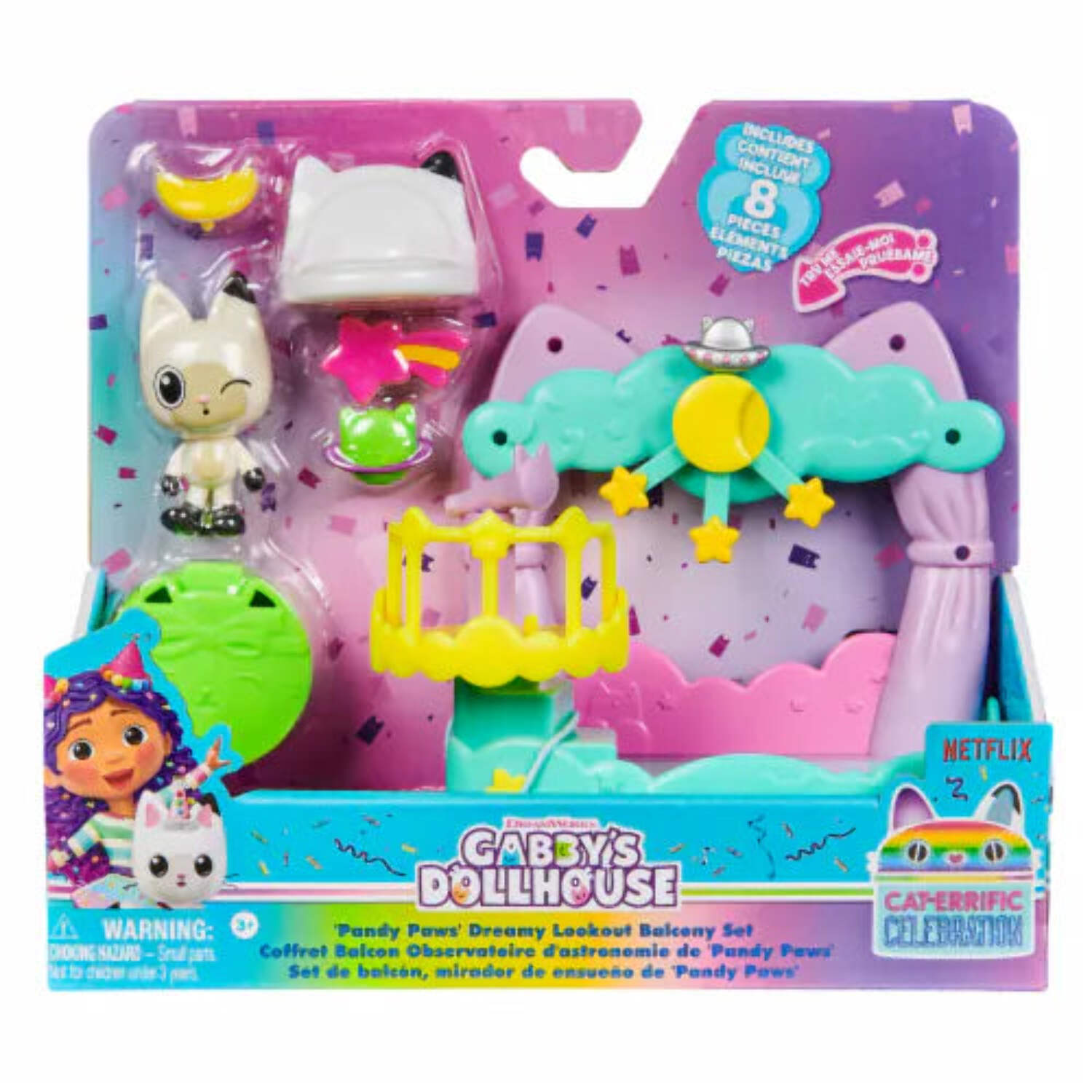 Spin Master Gabby’s Dollhouse Pandy Paws Dreamy Balcony Playset ...