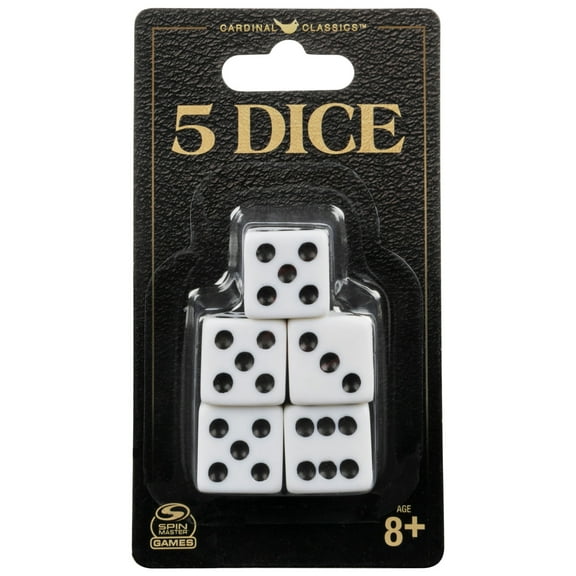 Spin Master Games, 5 Dice Set, Replacement Dice for Board and Card Games, for Ages 8+