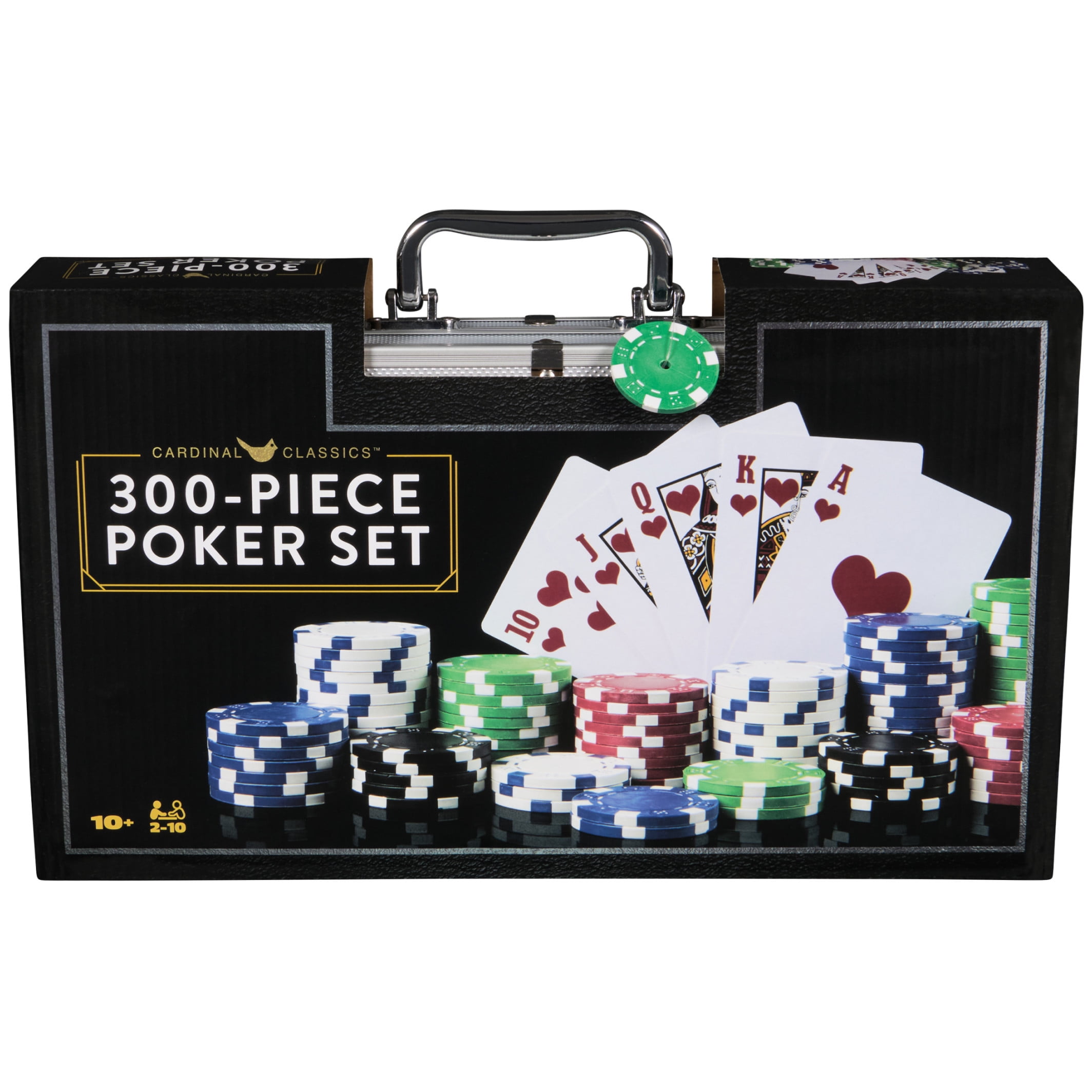 Cardinal Poker Set with 300 Chips Aluminum Case Includes Cards