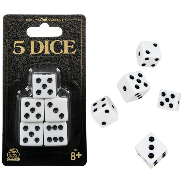 Spin Master Games, Cardinal Classics, 5-Pack Dice Set, Ages 8 and up