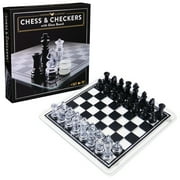 Spin Master Games, Cardinal Classics, Black and Clear Chess, Checkers Set with Glass Gameboard, Ages 8 and up