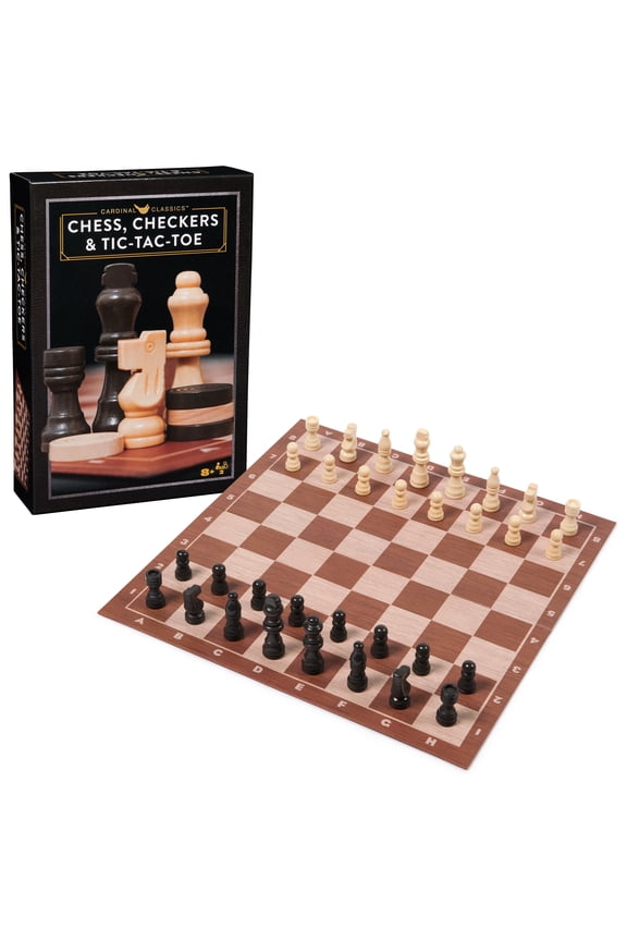 Spin Master Games, Cardinal Classics, Chess Checkers and Tic-Tac-Toe Set, Ages 8 and up