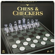 Spin Master Games, Clear Chess and Checkers Set with Glass Gameboard, for Ages 8+