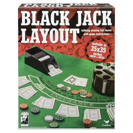 Spin Master Games Deluxe Felt Blackjack Tabletop Layout Card Games, 35" x 35"