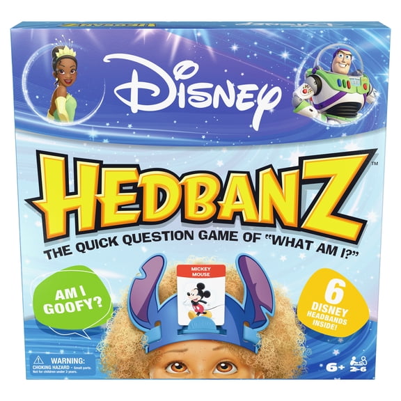 Spin Master Games, Disney Hedbanz, The Hilarious Meme Picture Guessing Game with Popular Disney Characters, 2-6 Players for Ages 6 & Up