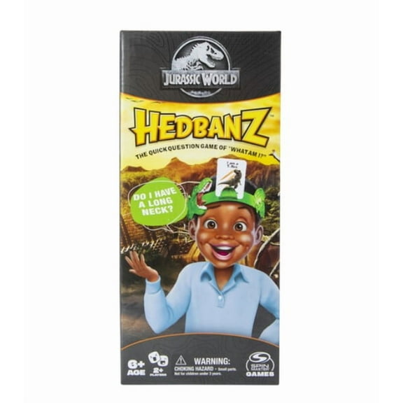 Hedbanz Jurassic World Quick Questioning Game with 15 Cards and Headband