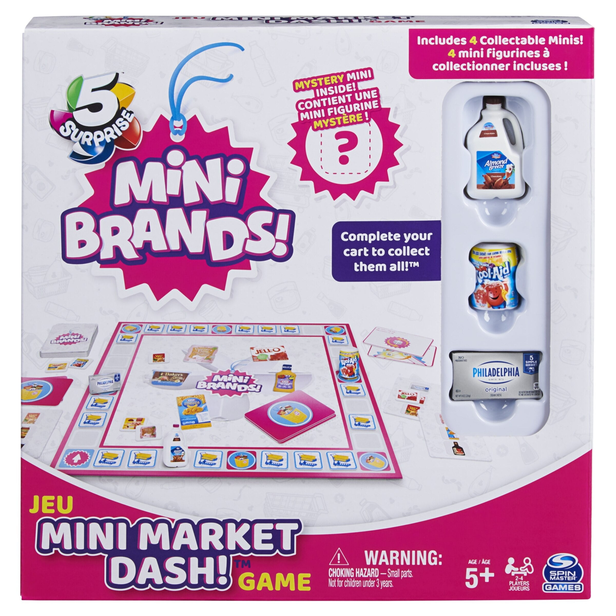 Spin Master Games Mini Brands Market Dash Food Game, 2-4 Players, Ages 5 and Up