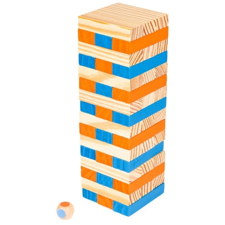 Spin Master Games, Rainbow Jumbling Tower Tumbling Stacking Building Toppling Colorful Wood Board Game Cool Things Games, for Kids Ages 5 and up