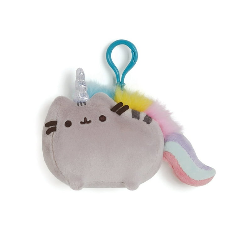 Pusheenicorn Backpack Clip – Unicorn Cat Plush Keychain, 4.5