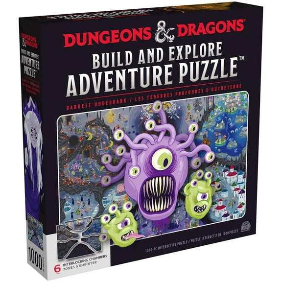 Spin Master - Dungeons & Dragons, Build and Explore Adventure Puzzle, DND Adult Puzzles, 1000 Piece Puzzles for Adults and Kids Ages 12+
