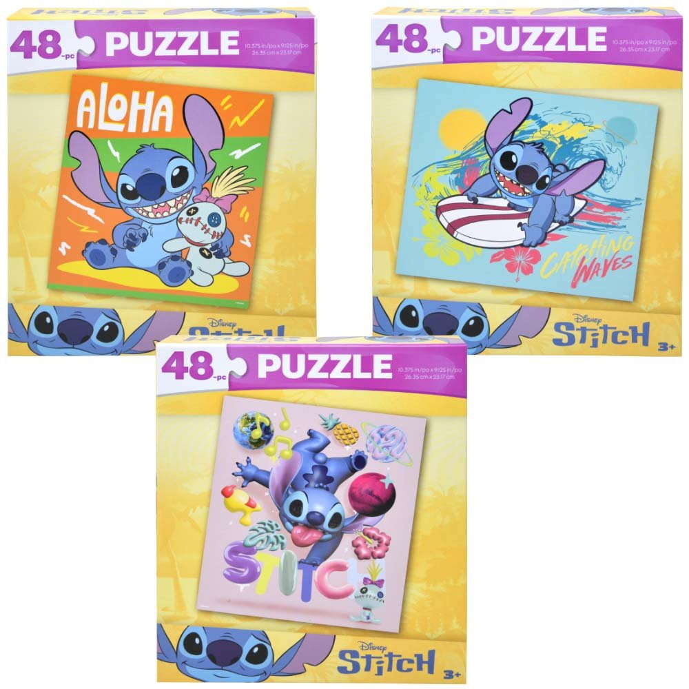 Spin Master - Stitch Premier Puzzle & Sticker, 3" x 4" x 3.75", 3 Assorted