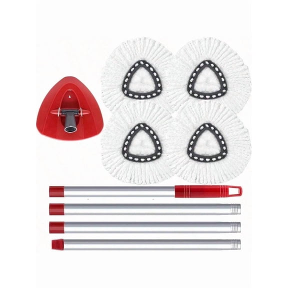 Spin Mop, Base, 4 Microfiber Mop Refills, 1 Base And 30 - 58in Handl Set Combo Blue 2 System