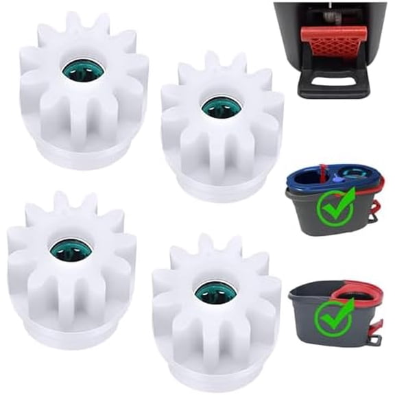 Spin Mop Bucket Gear Easy Mop Pedal Broom Bearing Gears Repair Compatible with Ocedar Vilida, One Way Clutch Bearing Bucket Gear Sprockets for Spin Mop Bucket (4PCS Gears)