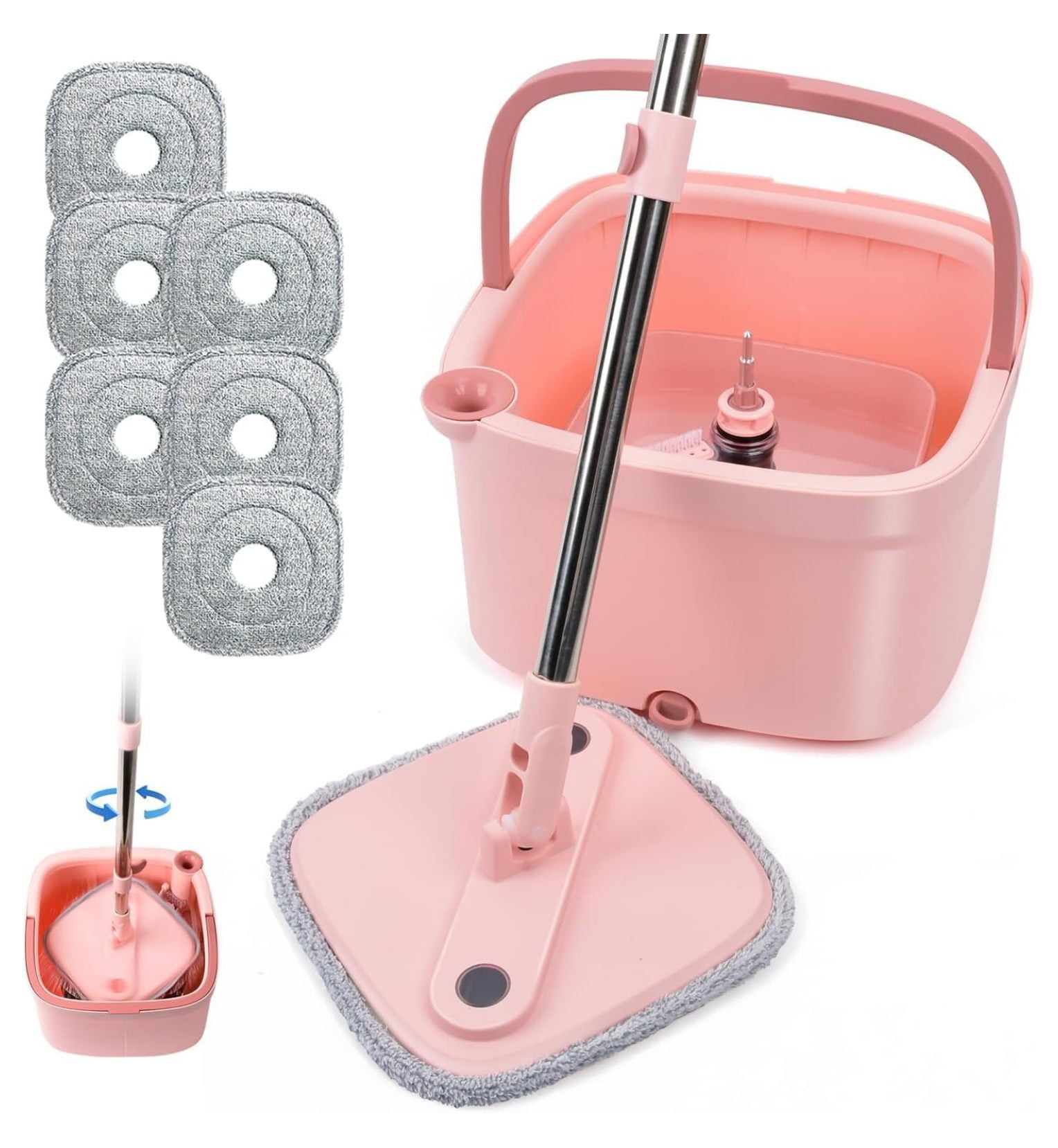 Tikaa Atok Spin Mop And Bucket Set With Self Separation Dirty And Clean Water System - View #6