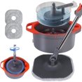 thumbnail image 1 of Spin Mop and Bucket Set with Separate Dirty Clean Water,360° Self Cleaning System Widened Foldable Handle,2 Replaceable Pads,Square Mops for Floor Tile Marble Wall, 1 of 4