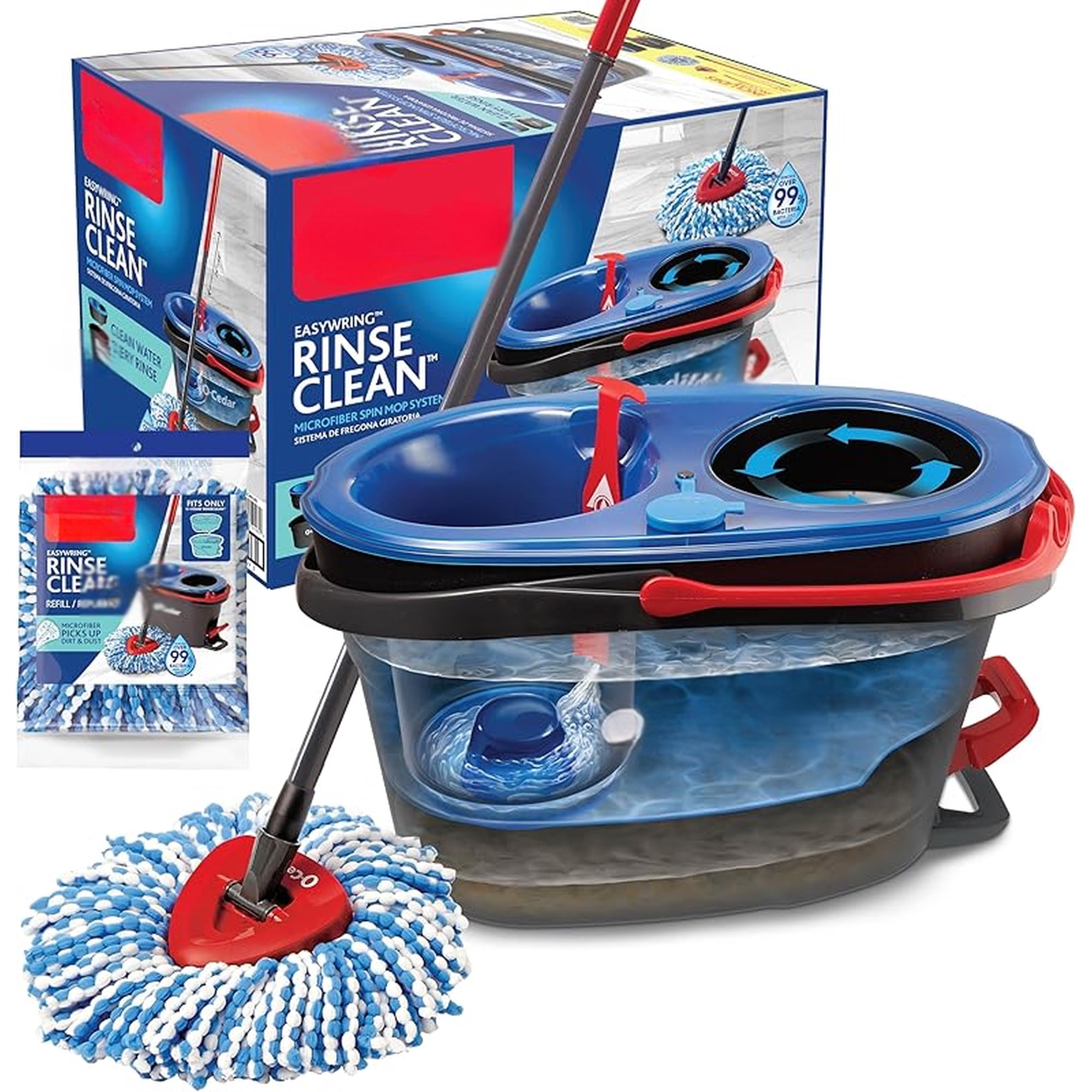 Spin Mop & Bucket System | Clean with Clean Water | Removes of Bacteria