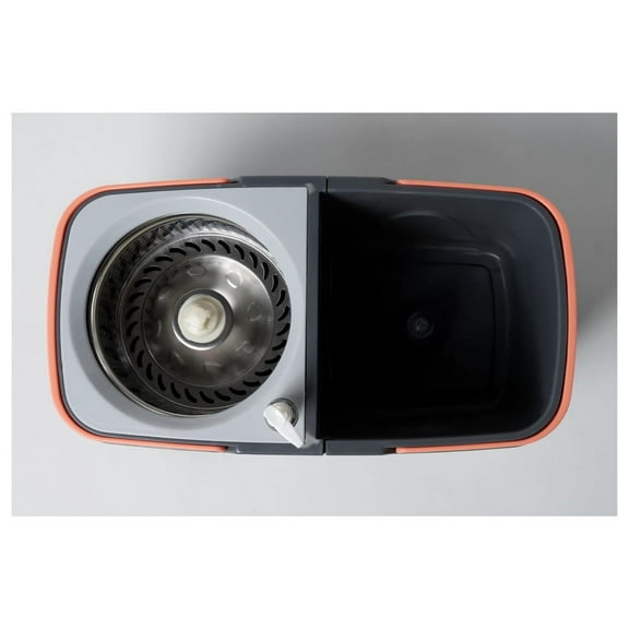 Spin Mop Bucket System with Wringer Set - Floor Mop Stainless Steel Mop Handle, Mop Buckets Separate Clean and Dirty Water, 2 Replacement Microfiber,Heavy Duty Material