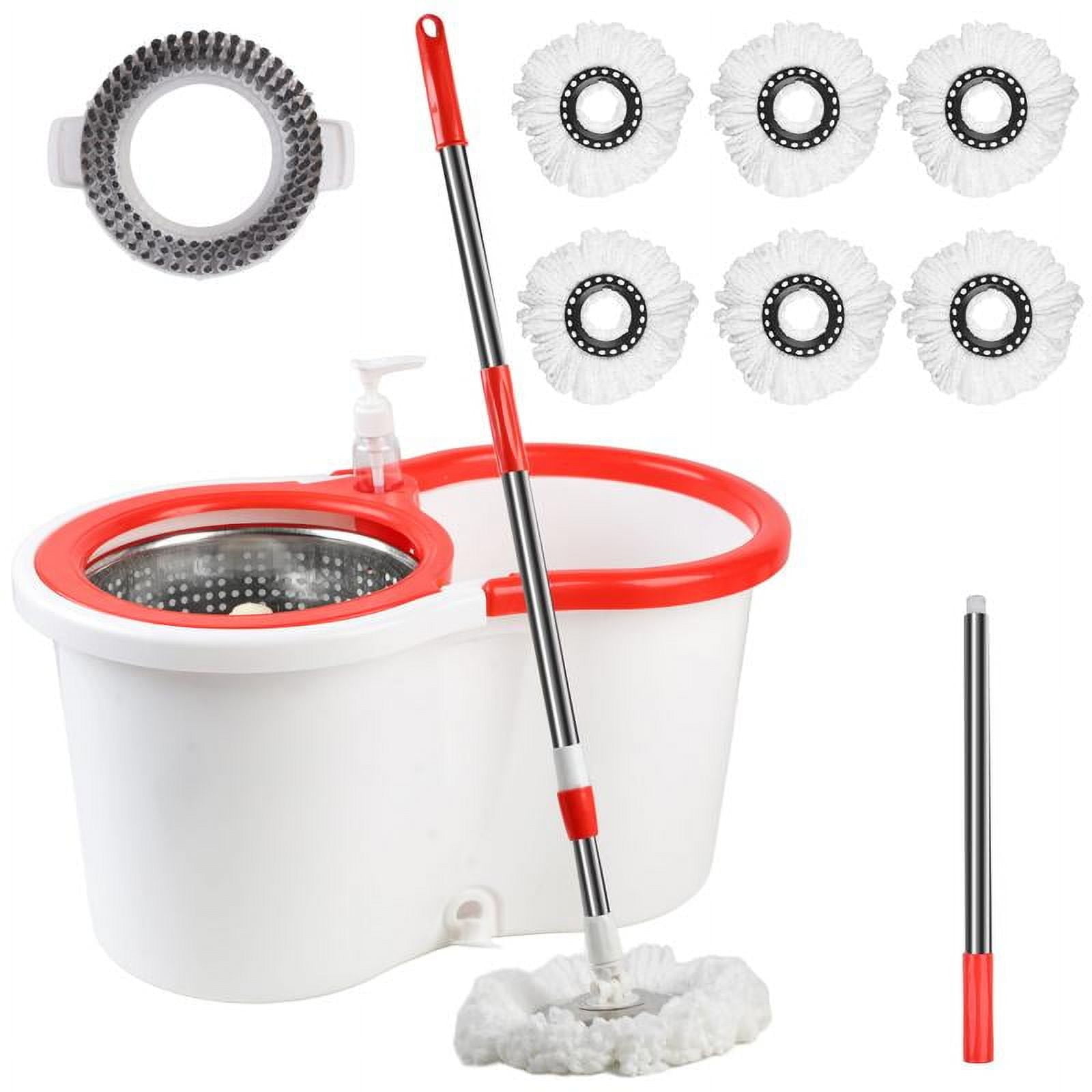 Spin Mop And Bucket With Wringer Set On Wheels 360 Spinning Mop