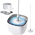 thumbnail image 1 of Spin Mop and Electric Bucket System, Unique Automatic Washing Wring Bucket, Upgrade with 2 Microfiber Cloths,Suitable for Hardwood Tile Marble Floor-White, 1 of 4