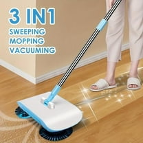 Hand Push Sweeper 3-in-1 Floor Cleaner Household Lightweight Suction Sweeper for Hardwood Tile Cleaning Stall Maintenance, UKHBMC | Blue