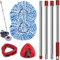 thumbnail image 1 of Spin Mop Handle Mop Heads and Base Replacement Sets Compatible with O Cedar EasyWring Rinseclean 2 Tank System, 1 of 8