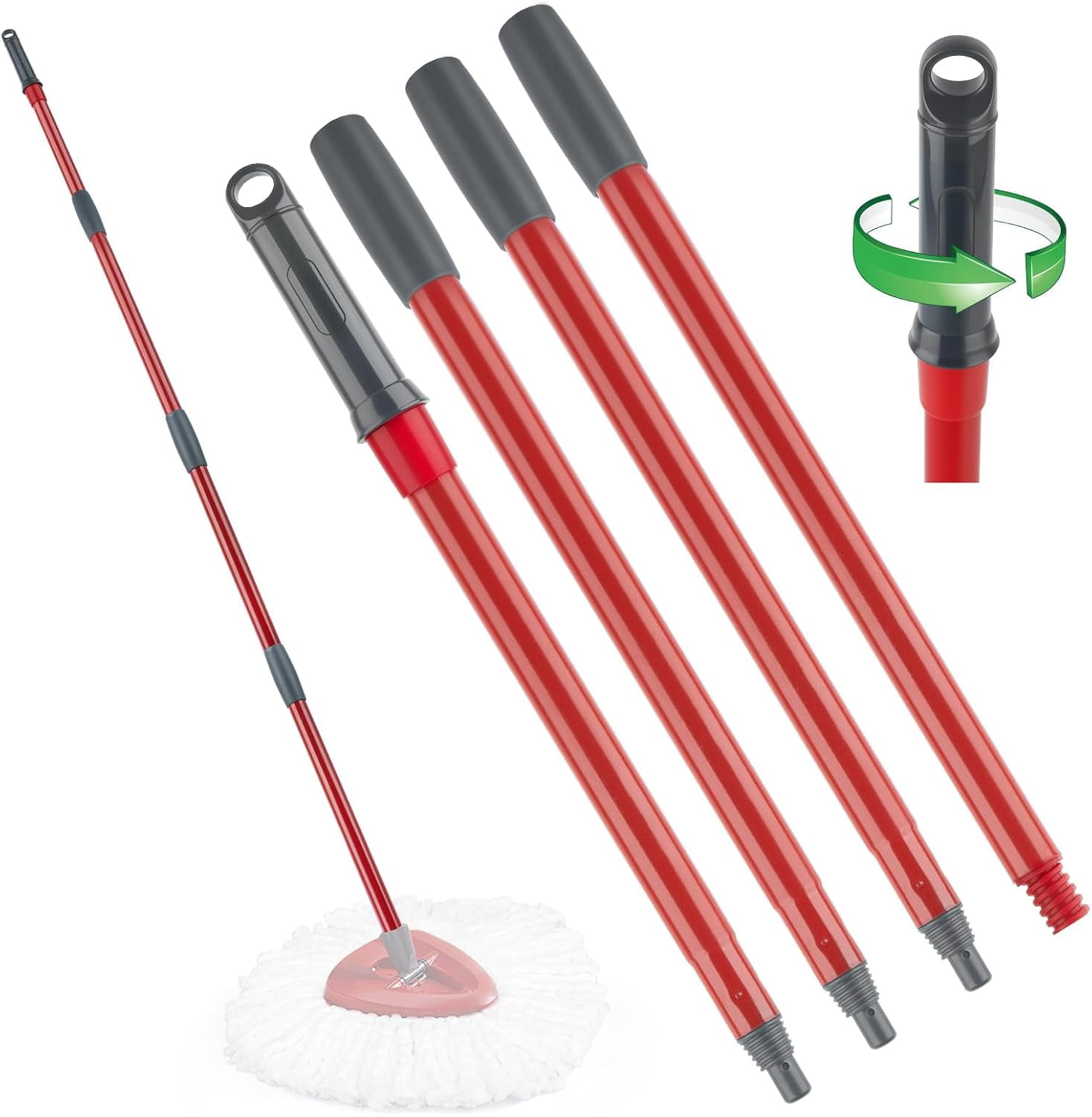 Spin Mop Handle Replacement Compatible with O Cedar Spin Mop and Bucket ...