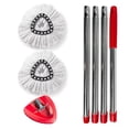 thumbnail image 1 of Spin Mop Head, Base, Handle Replacement for EasyWring Microfiber Spin Mop - 2 Microfiber Mop Refills - 1 Triangle Mop Head Cover and 30-58in Mop Handle Set Combo for 1 Tank System (White), 1 of 11