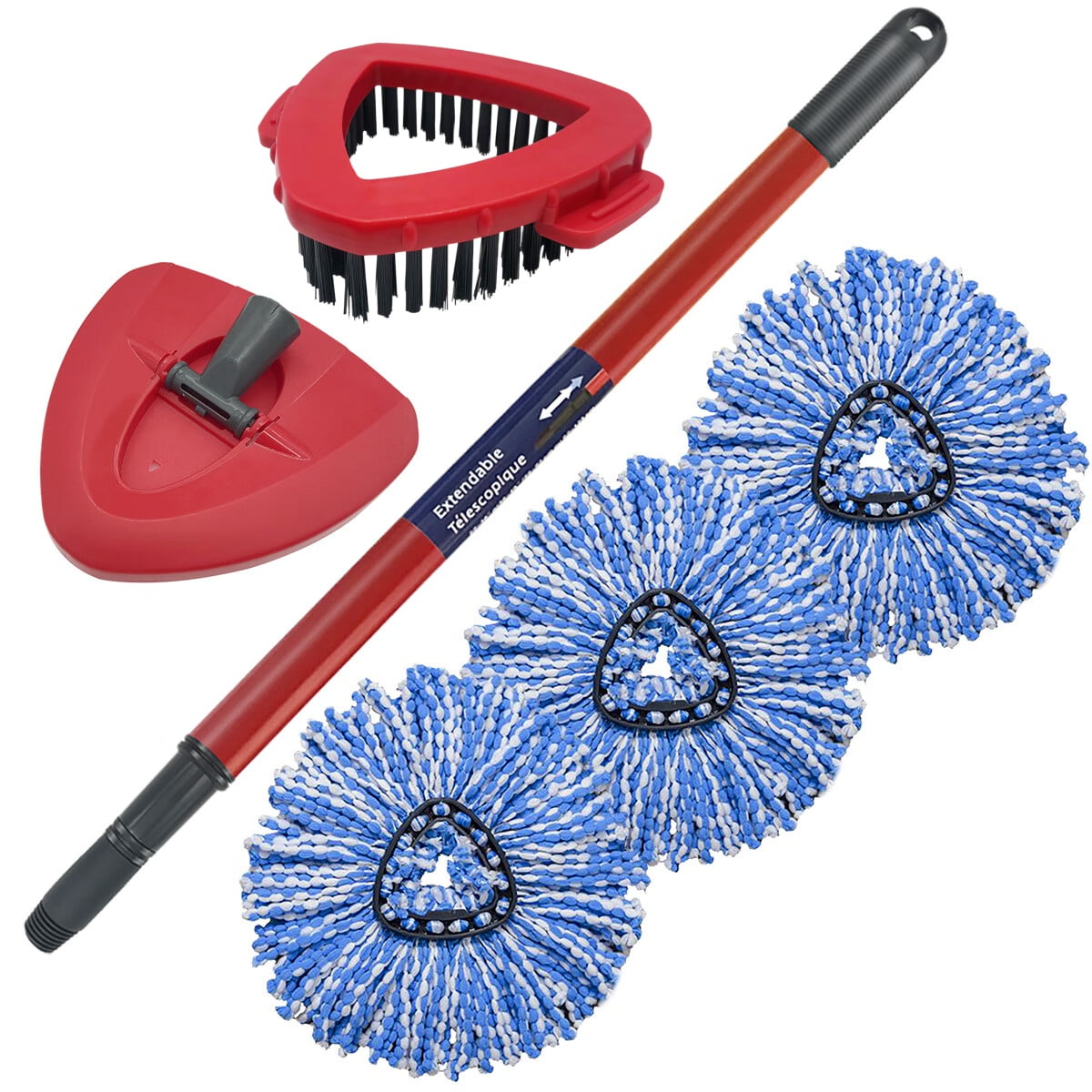3-Pack Spin Mop Replacement Heads – Microfiber, Fits O-Ceda EasyWring Mops, Machine Washable