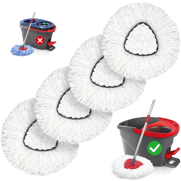 ZenClean Spin Mop Replacement Head 4 PCS Compatible with EasyWring 1 Tank System